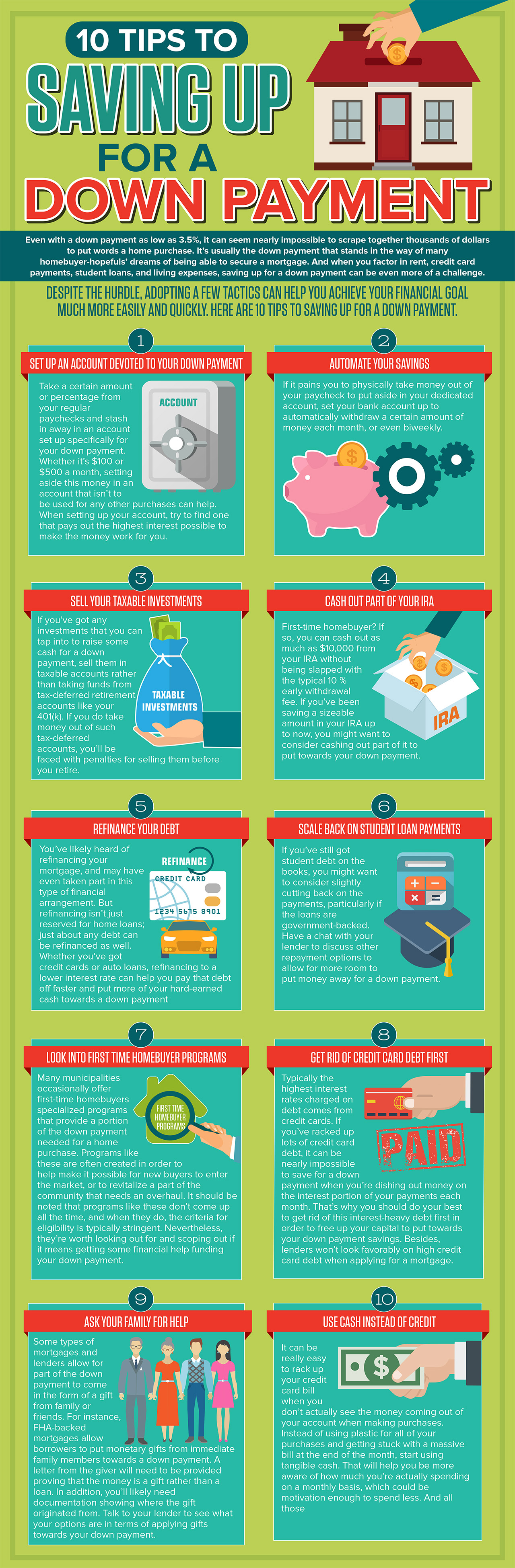INFOGRAPHIC 10 Tips to Saving Up For a Down Payment Sandy Petermann