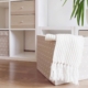 Photo of modern furniture, white shelves