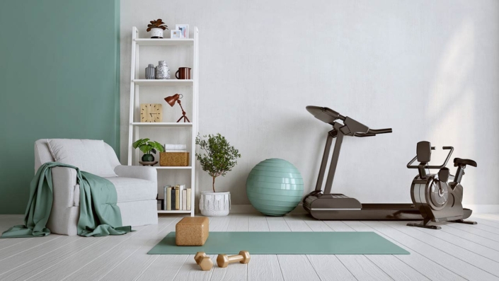 Training at home with gym equipment Training at home with gym equipment